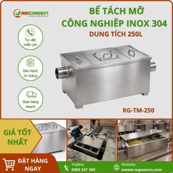 Bể tách mỡ công nghiệp 250L inox 304