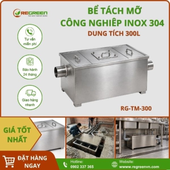 Bể tách mỡ công nghiệp 300L inox 304
