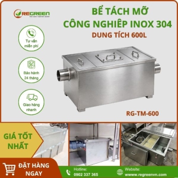 Bể tách mỡ công nghiệp 600L inox 304
