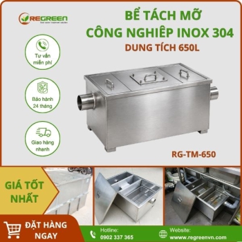 Bể tách mỡ công nghiệp 650L inox 304