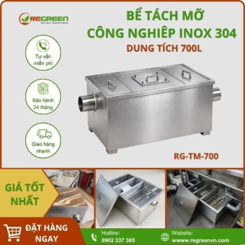 Bể tách mỡ công nghiệp 700L inox 304