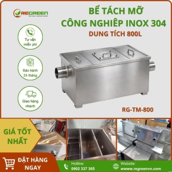 Bể tách mỡ công nghiệp 800L inox 304