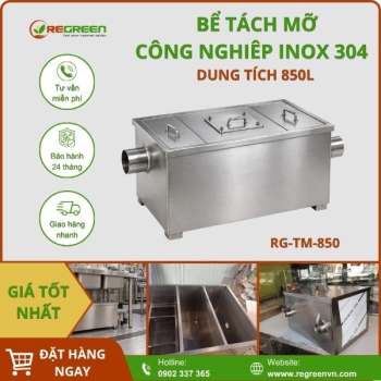 Bể tách mỡ công nghiệp 850L inox 304