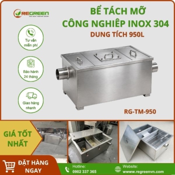 Bể tách mỡ công nghiệp 950L inox 304