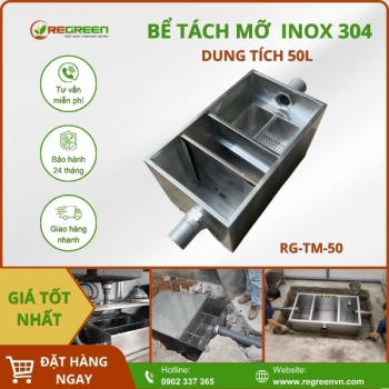 Bể tách mỡ Inox 304 50L