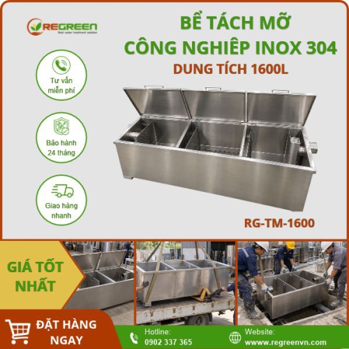 Bể tách mỡ công nghiệp 1600L