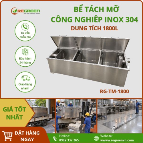 Bể tách mỡ công nghiệp 1800L