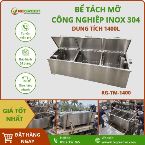 Bể tách mỡ công nghiệp 1400L