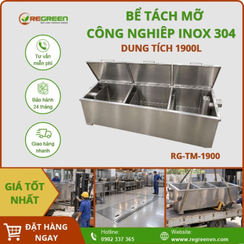 Bể tách mỡ công nghiệp 1900L