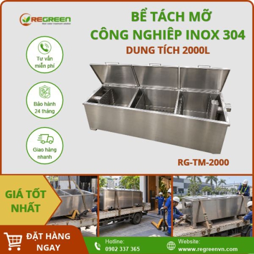 Bể tách mỡ công nghiệp 2000L
