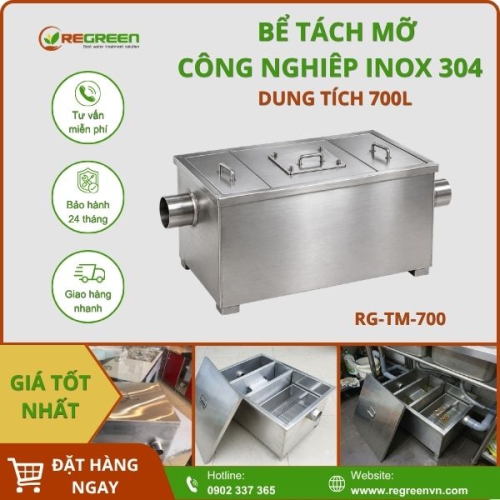 Bể tách mỡ công nghiệp 700L inox 304