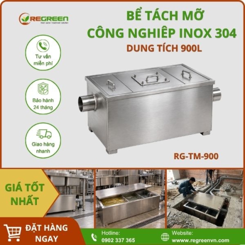 Bể tách mỡ công nghiệp 900L inox 304