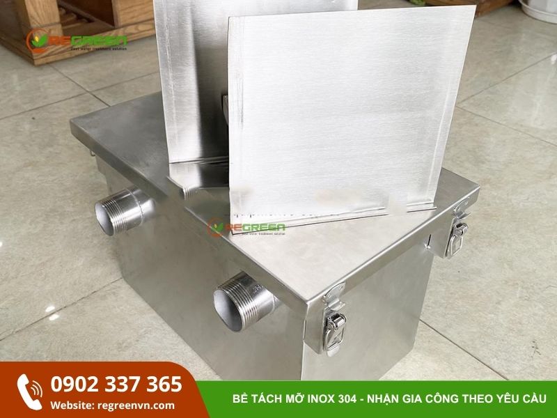 gia công bể tách mỡ inox