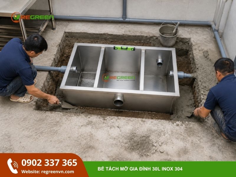 lắp đặt bể tách mỡ