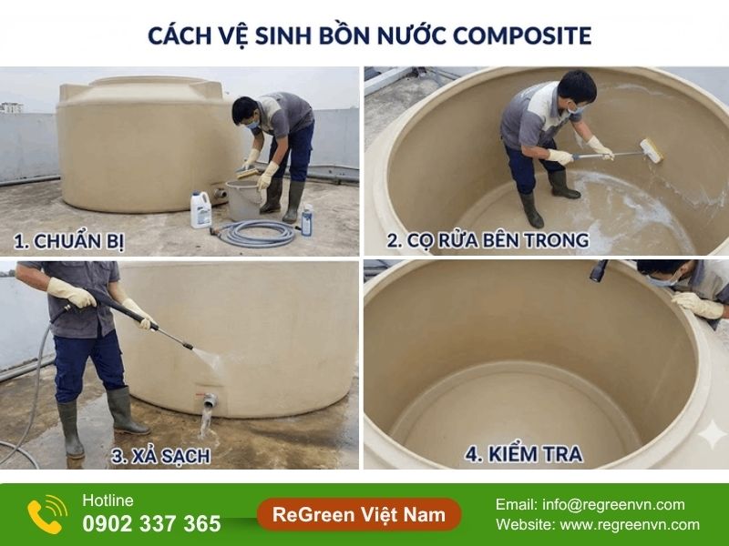 Hướng dẫn cách vệ sinh bồn composite hiệu quả