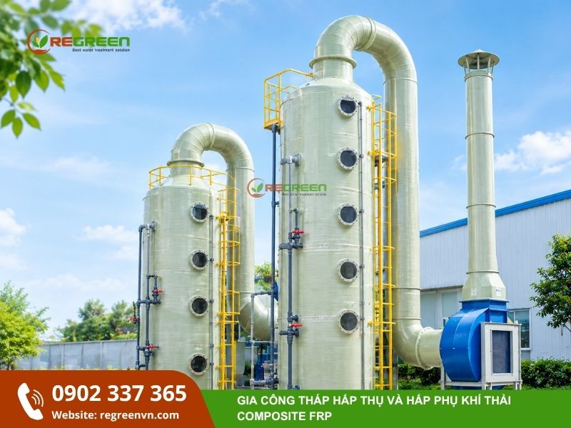 gia công tháp hấp thụ khí thải