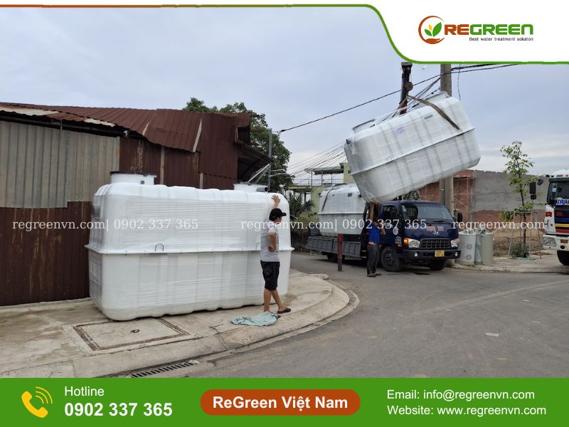 Bể xử lý nước thải chợ