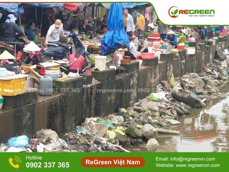 Thực trạng ô nhiễm nước thải chợ