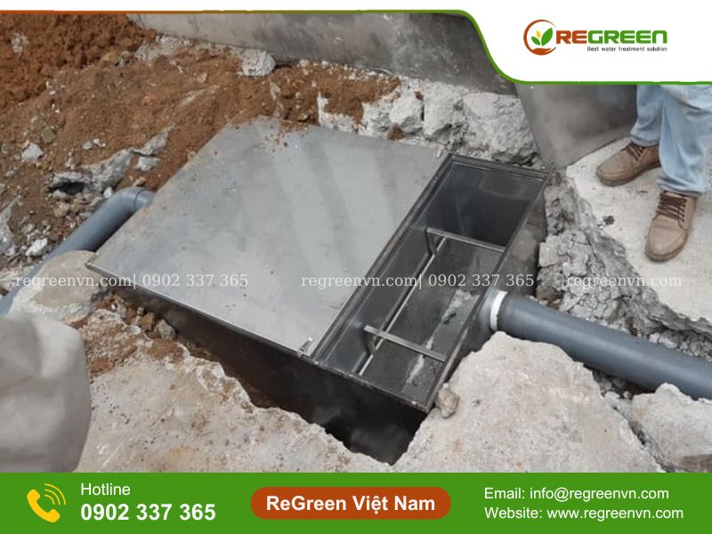 bể tách dầu mỡ 2 ngăn