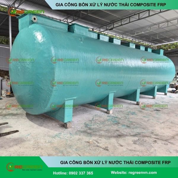 Gia công bồn xử lý nước thải Composite FRP 