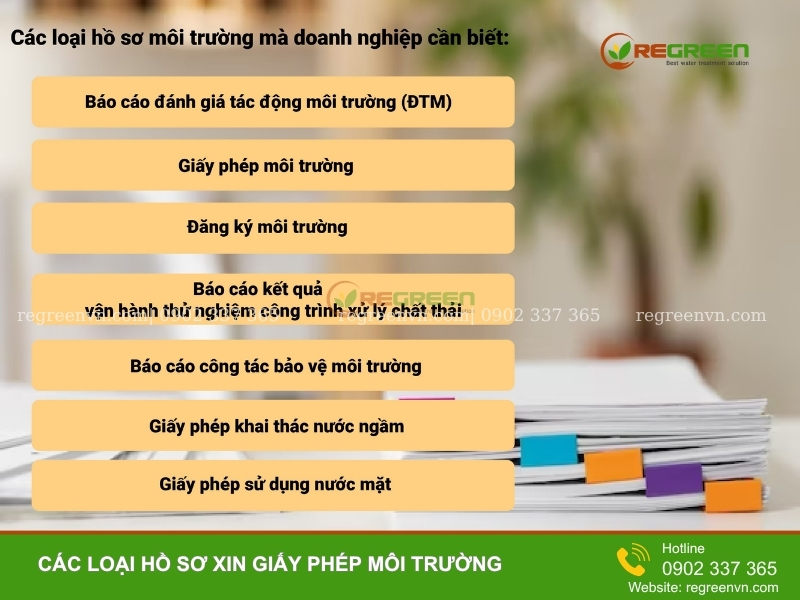 Các loại hồ sơ môi trường doanh nghiệp cần biết