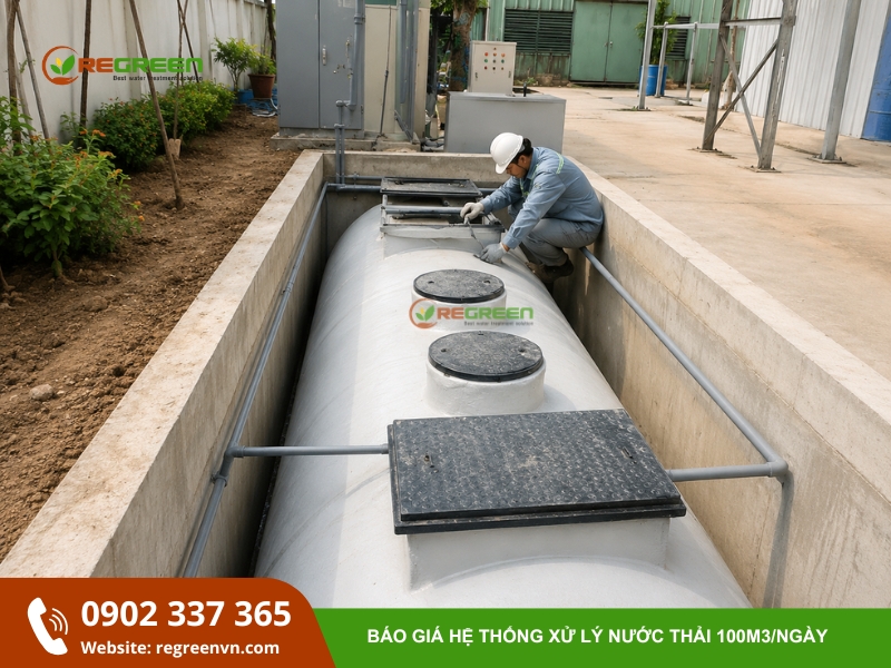 hệ thống xử lý nước thải 100m3