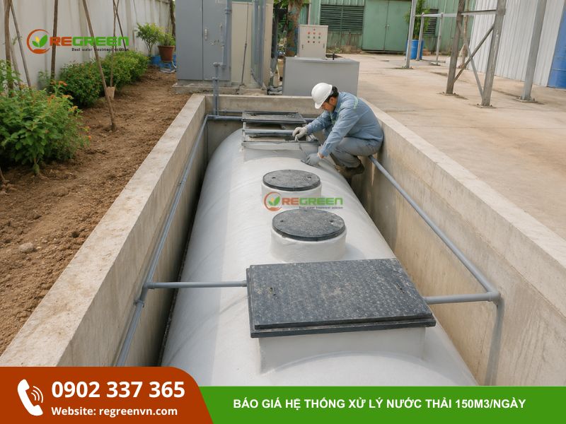 hệ thống xử lý nước thải 150m3
