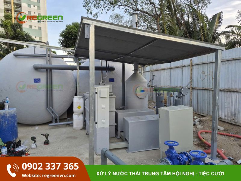 hệ thống xử lý nước thải trung tâm tiệc cưới