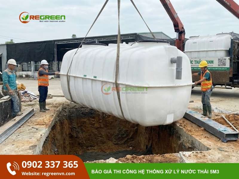 lắp đặt bể xử lý nước thải 5m3