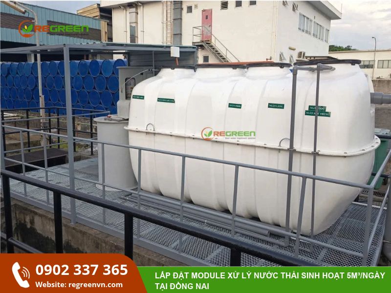 module xử lý nước thải sinh hoạt công suất 5m³/ngày.đêm
