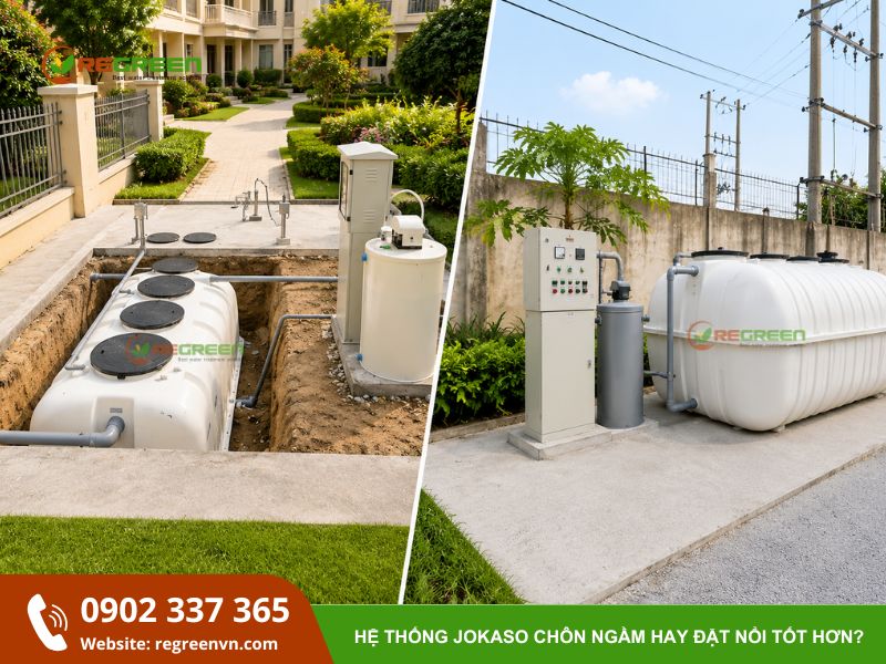 Hệ thống Jokaso chôn ngầm hay đặt nổi tốt hơn?