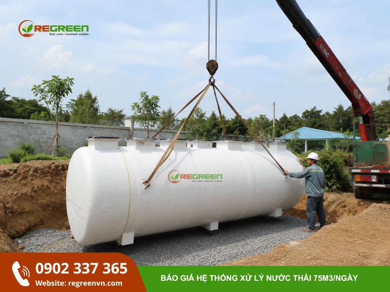 thiết kế hệ thống xử lý nước thải 75m3