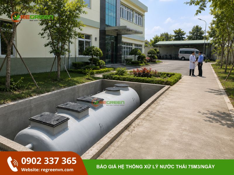 trạm xử lý nước thải 75 khối
