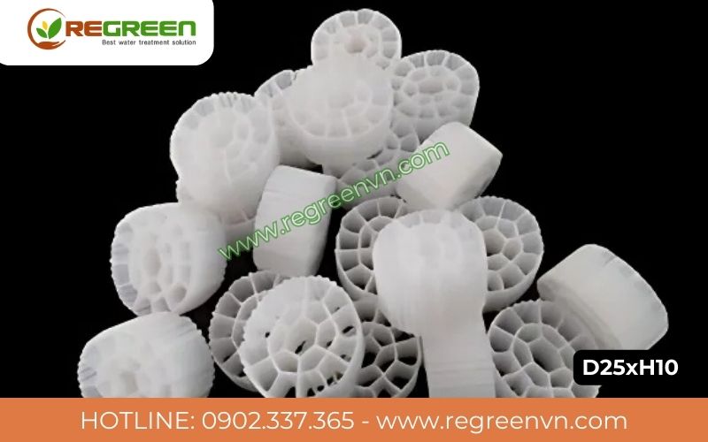 Giá thể MBBR bánh xe D25xH10 hàng có sẵn, giao nhanh