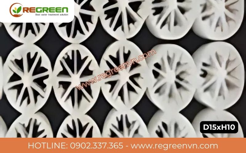 Giá thể vi sinh dạng bánh xe 8 lỗ