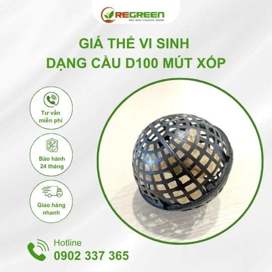 Giá Thể Vi Sinh Dạng Cầu D100 Mút Xốp
