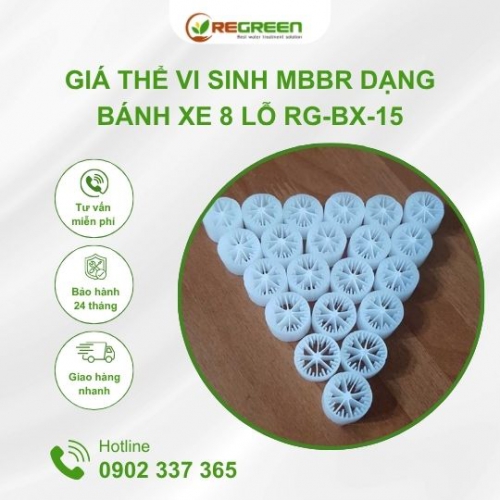 Giá thể vi sinh dạng bánh xe 8 lỗ