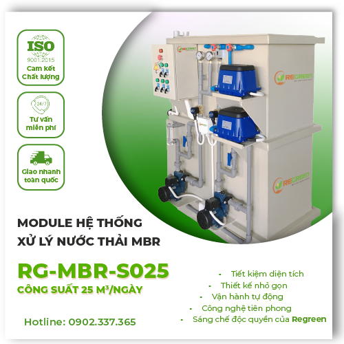 Hệ thống xử lý nước thải MBR công suất 25m3/ngày